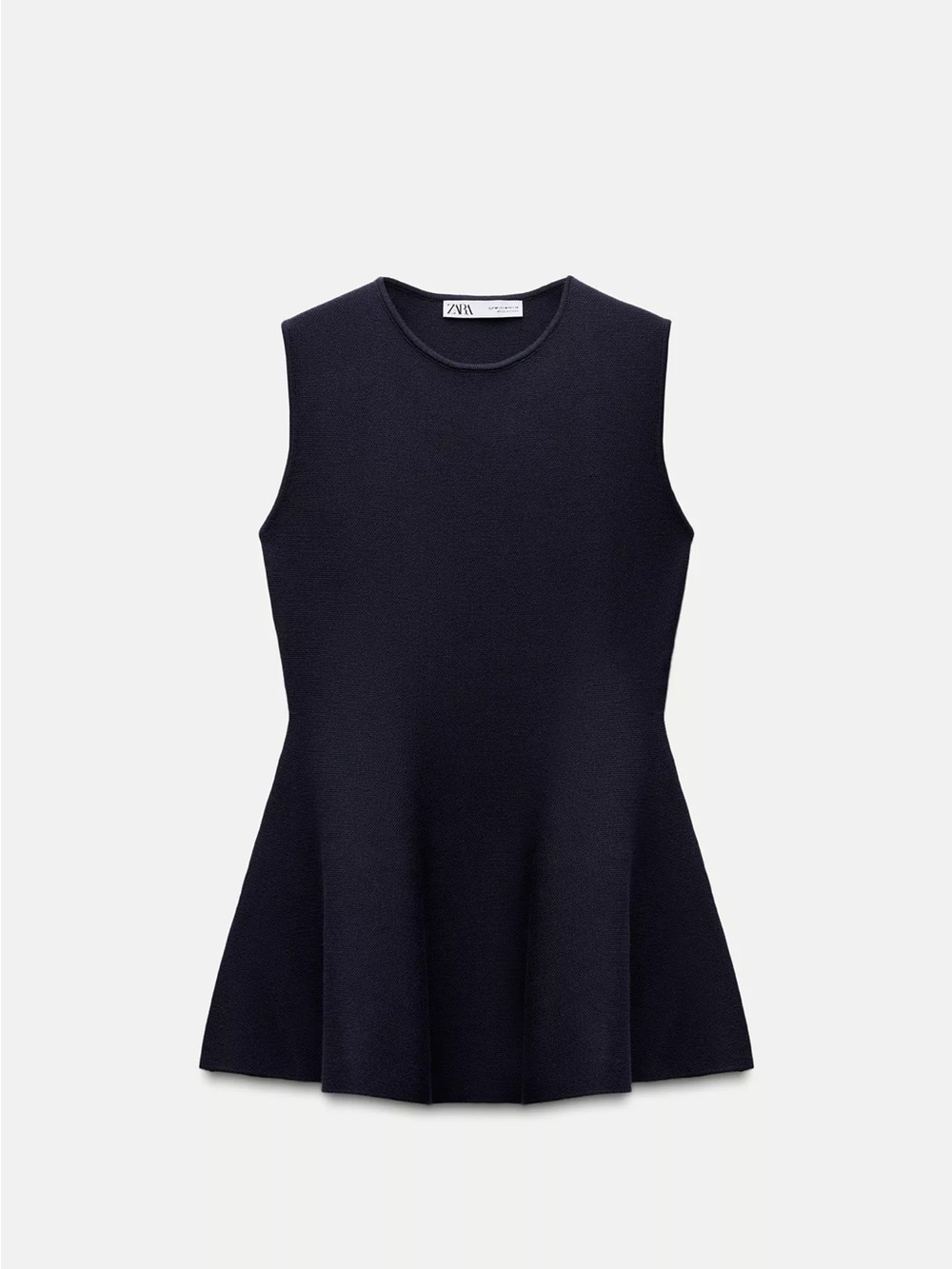 Zara Set Peplum Knit Top + Wide leg Knit pants